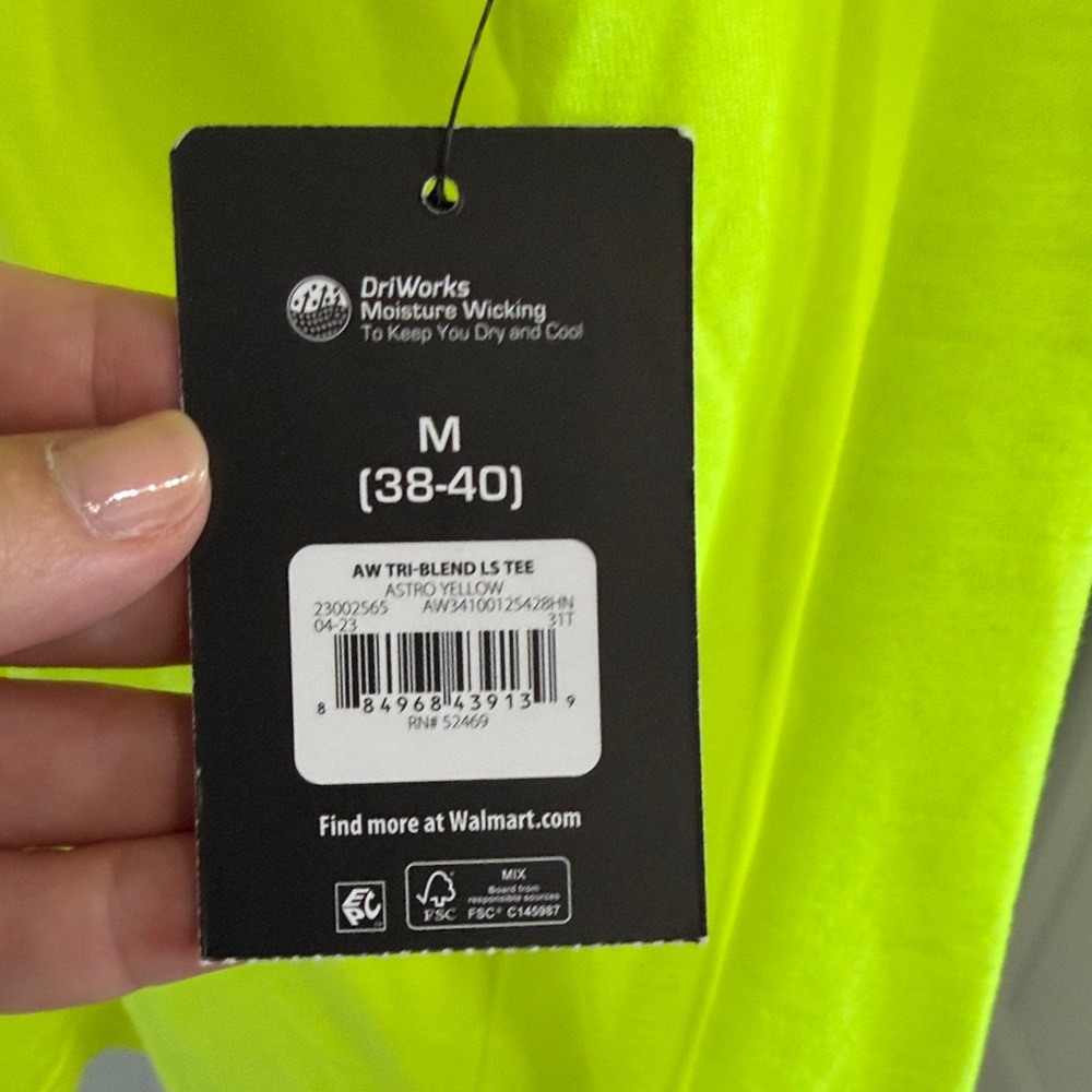 NWT Vibrant Neon Yellow Long Sleeve Shirt - Picture 2 of 9